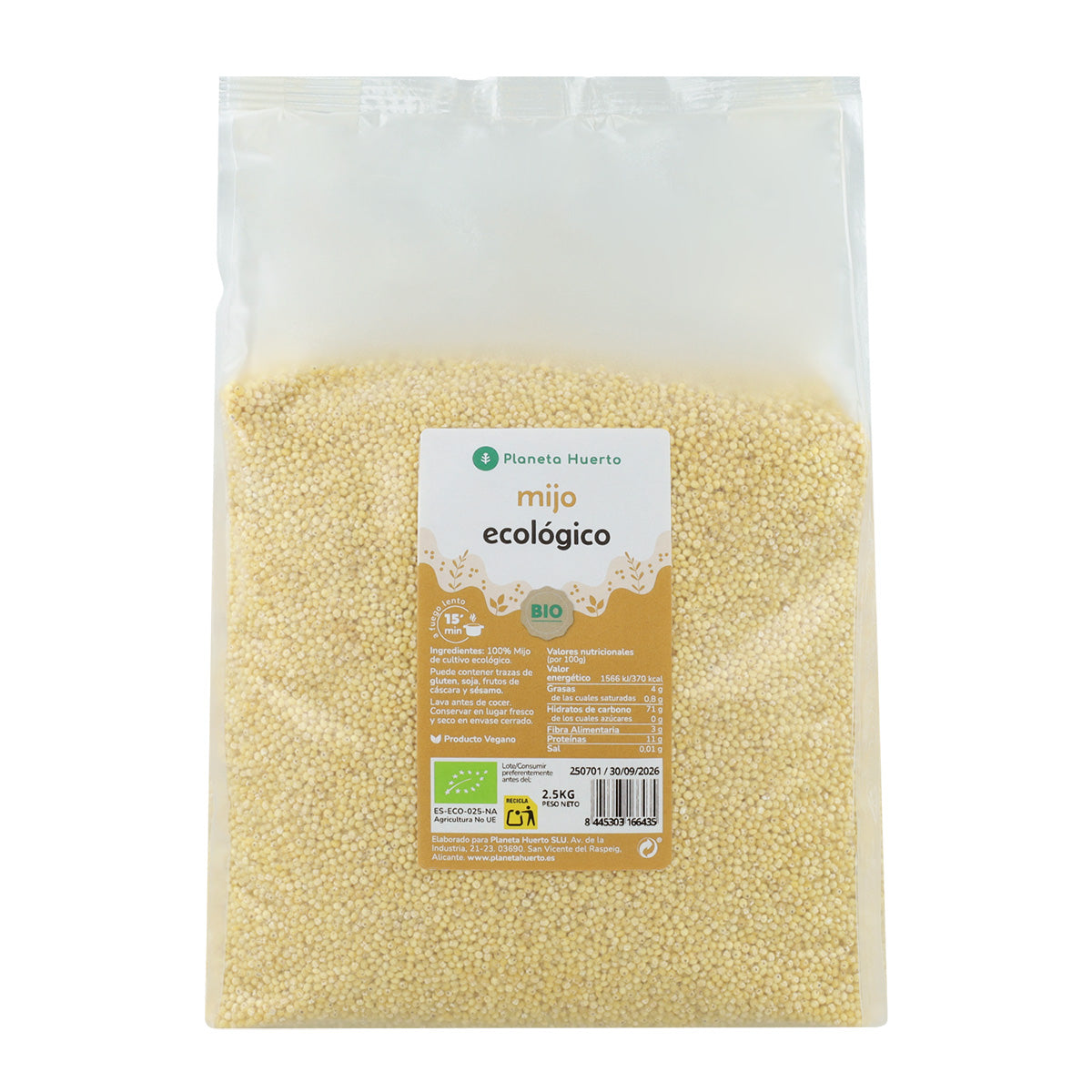 Mijo pelado ECO Planeta Huerto 2,5 kg