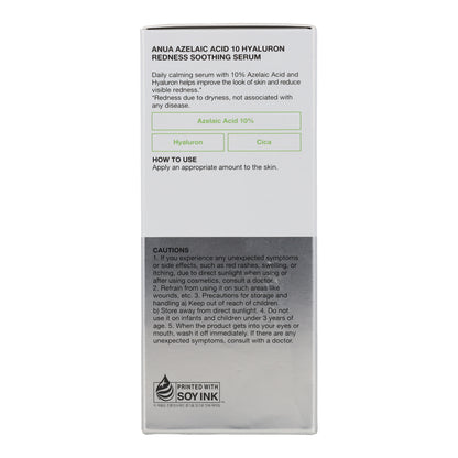 Sérum apaisant anti-rougeurs Anua Acide Azélaïque 10 Hyaluron 30 ml