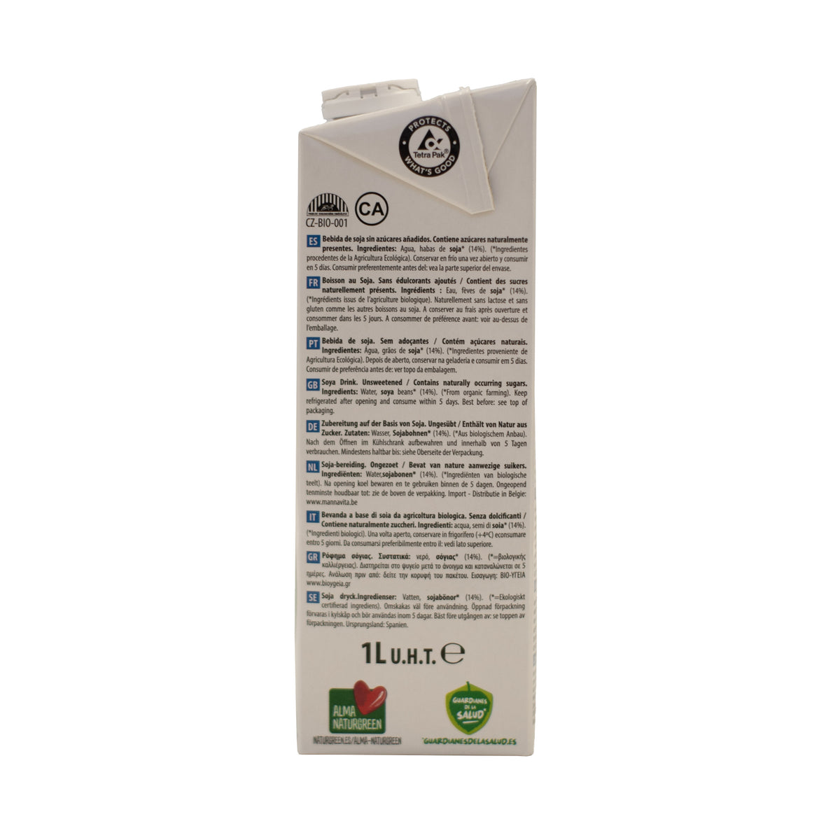 Boisson au soja Nature sans sucres NaturGreen, 1 L