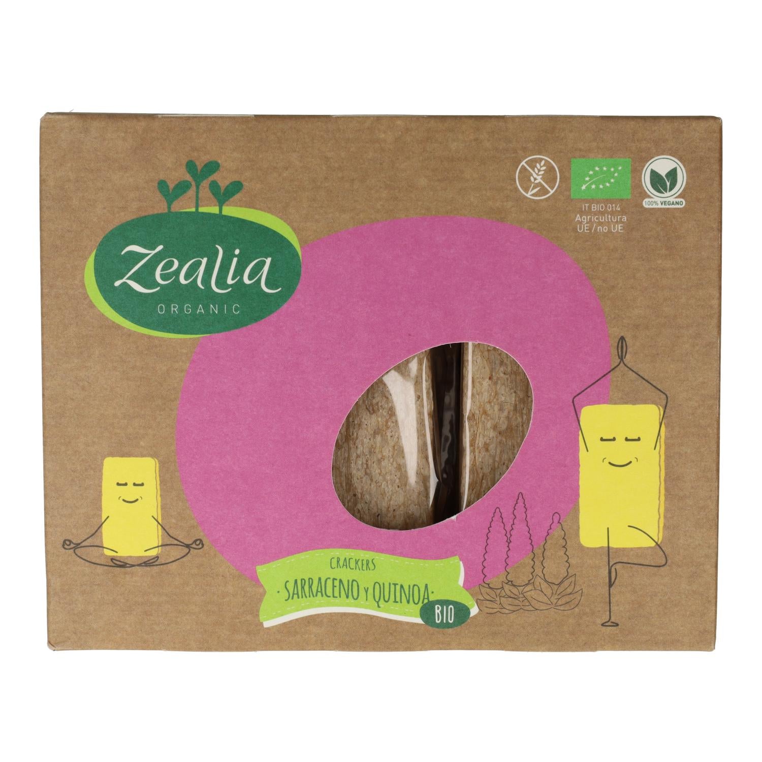 Crackers sarraceno y quinoa BIO Sin Gluten Zealia 120 gr