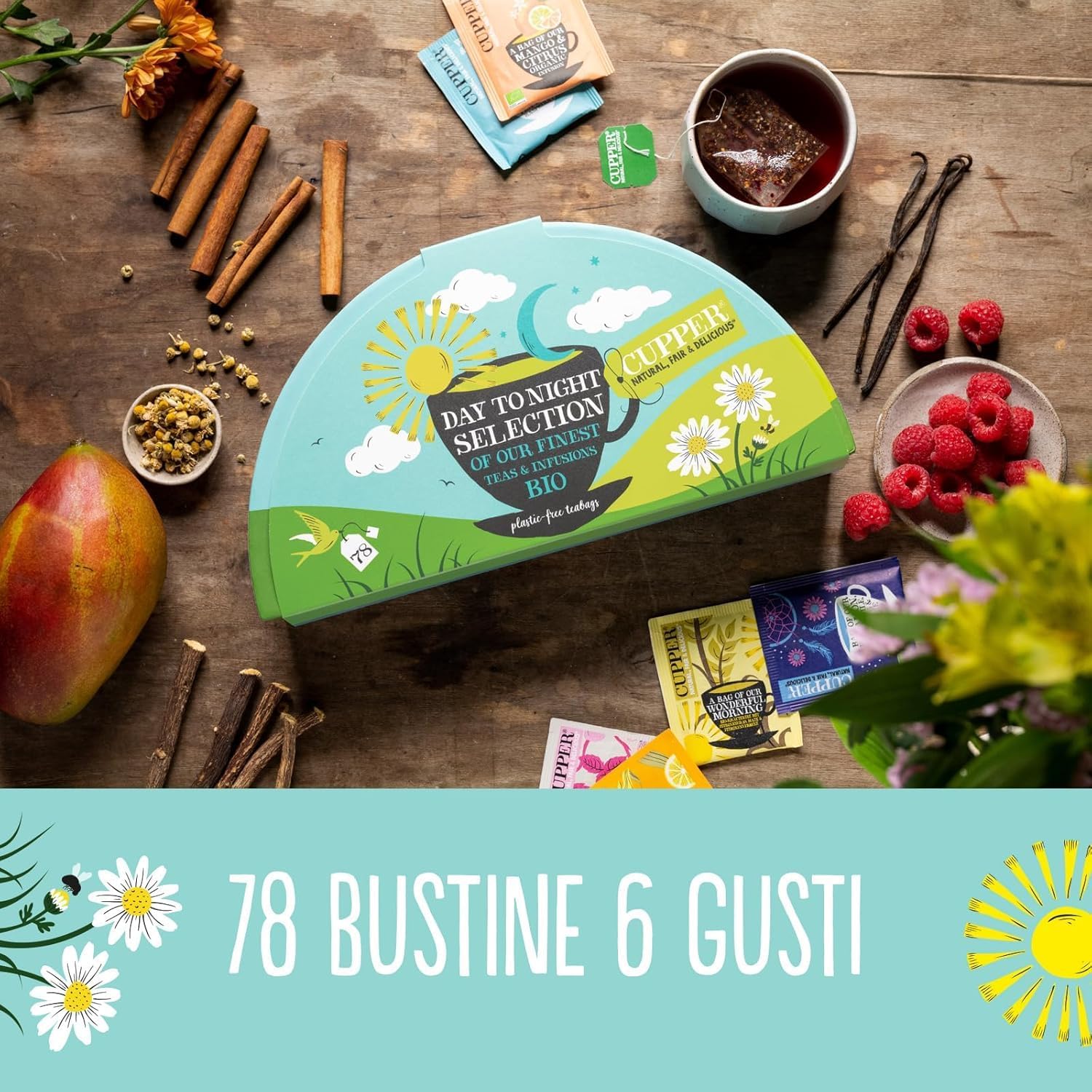 Caja regalo infusiones y tés Bio Cupper 78 bolsas