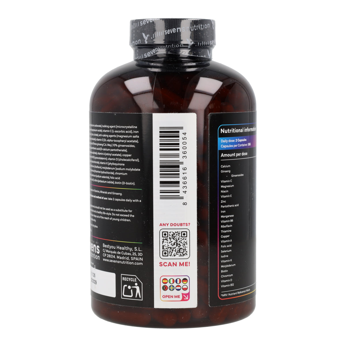 Multivitamines Sevens Nutrition 365 capsules