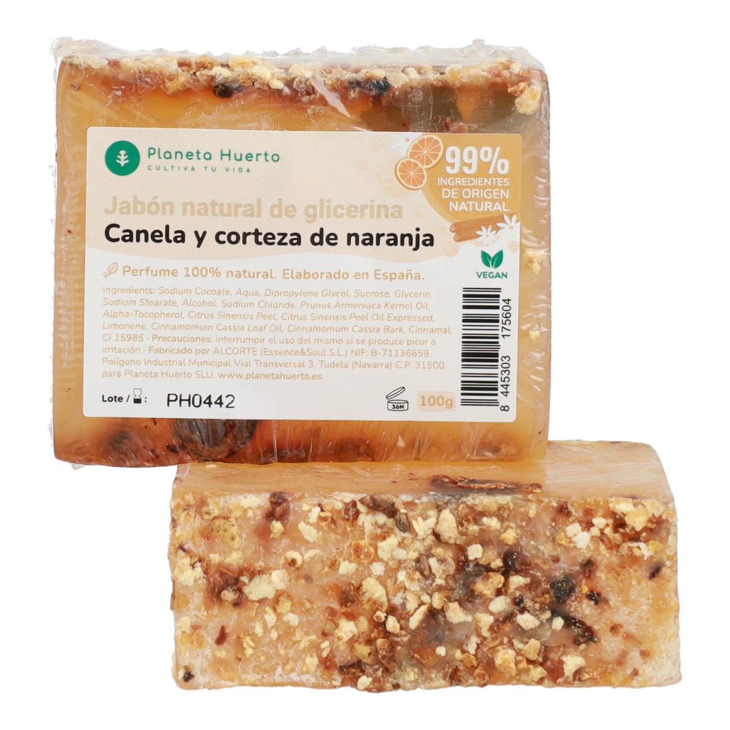Savon naturel à la glycérine cannelle et écorce d'orange 100 g