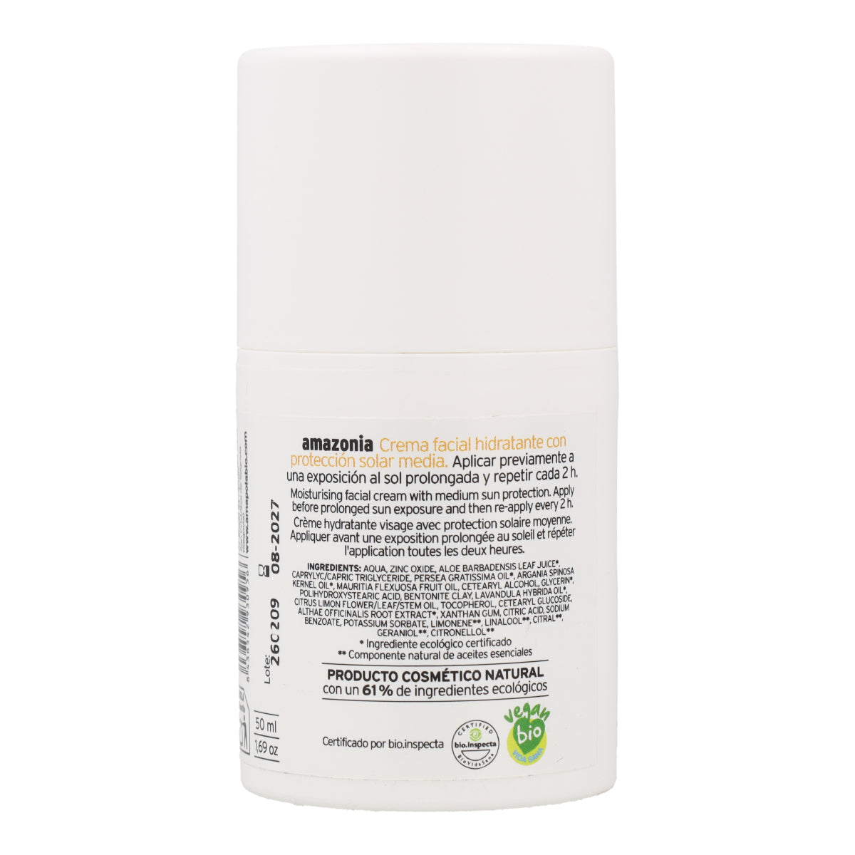 Crème solaire visage SPF 25 Amazonia Amapola 50 ml