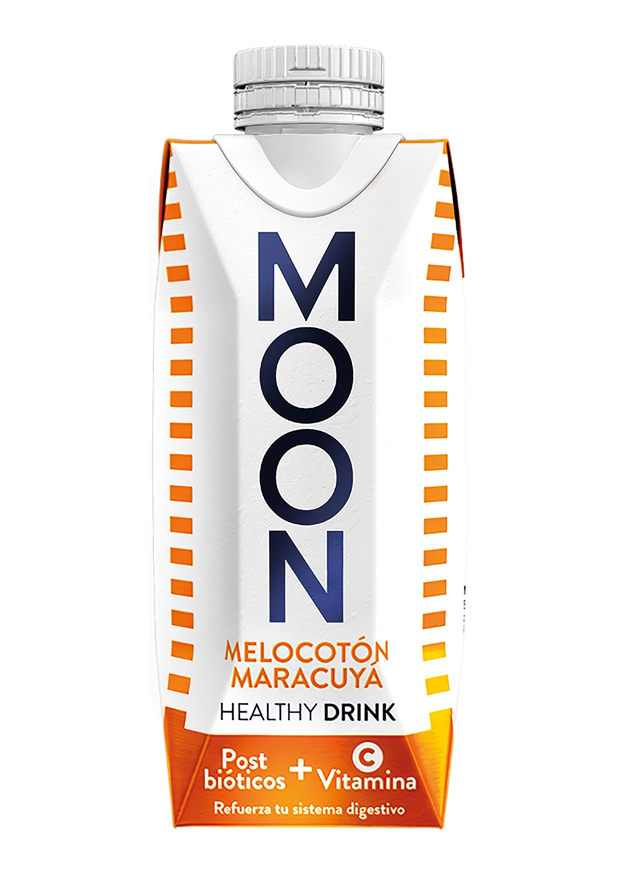 Boisson saine Pêche et Fruit de la Passion Bio avec Postbiotiques et Vitamine C MOONDRIKS 330 ml
