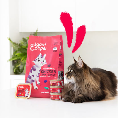 Comida húmeda gatos en salsa Trocitos de Pavo y Pollo Edgard & Cooper 85 g
