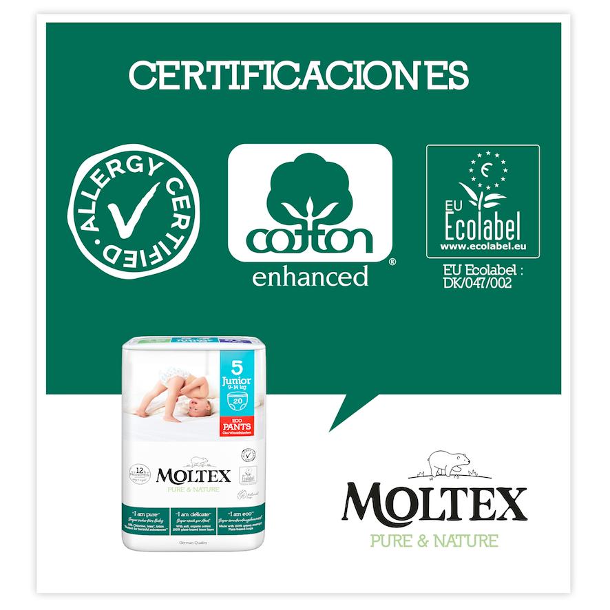PROMO ESPECIAL Pants Moltex Pure & Nature T5 (9-14 kg), 40 Uds