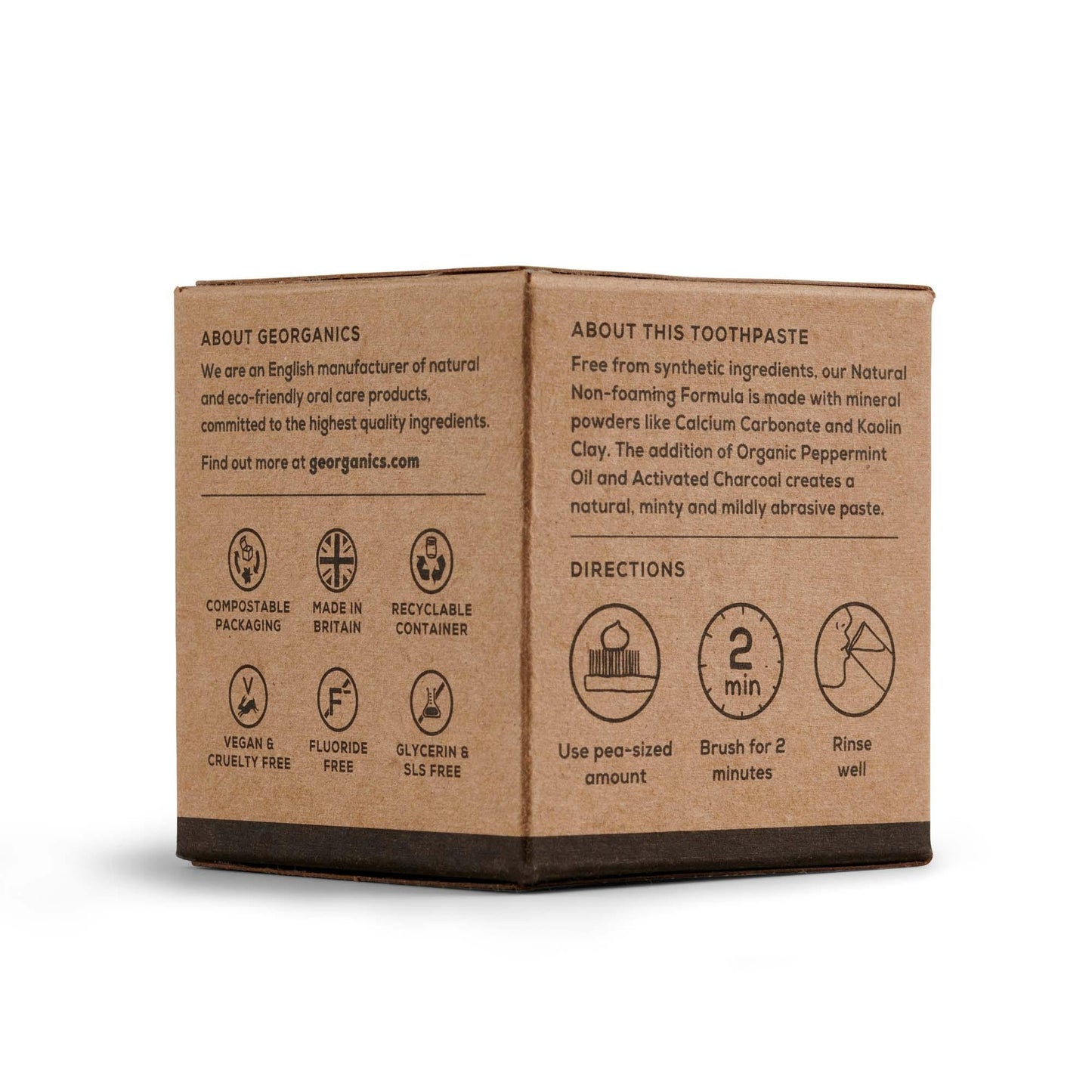 Dentífrico con Aceite de Coco y Carbón activado Georganics 120 ml