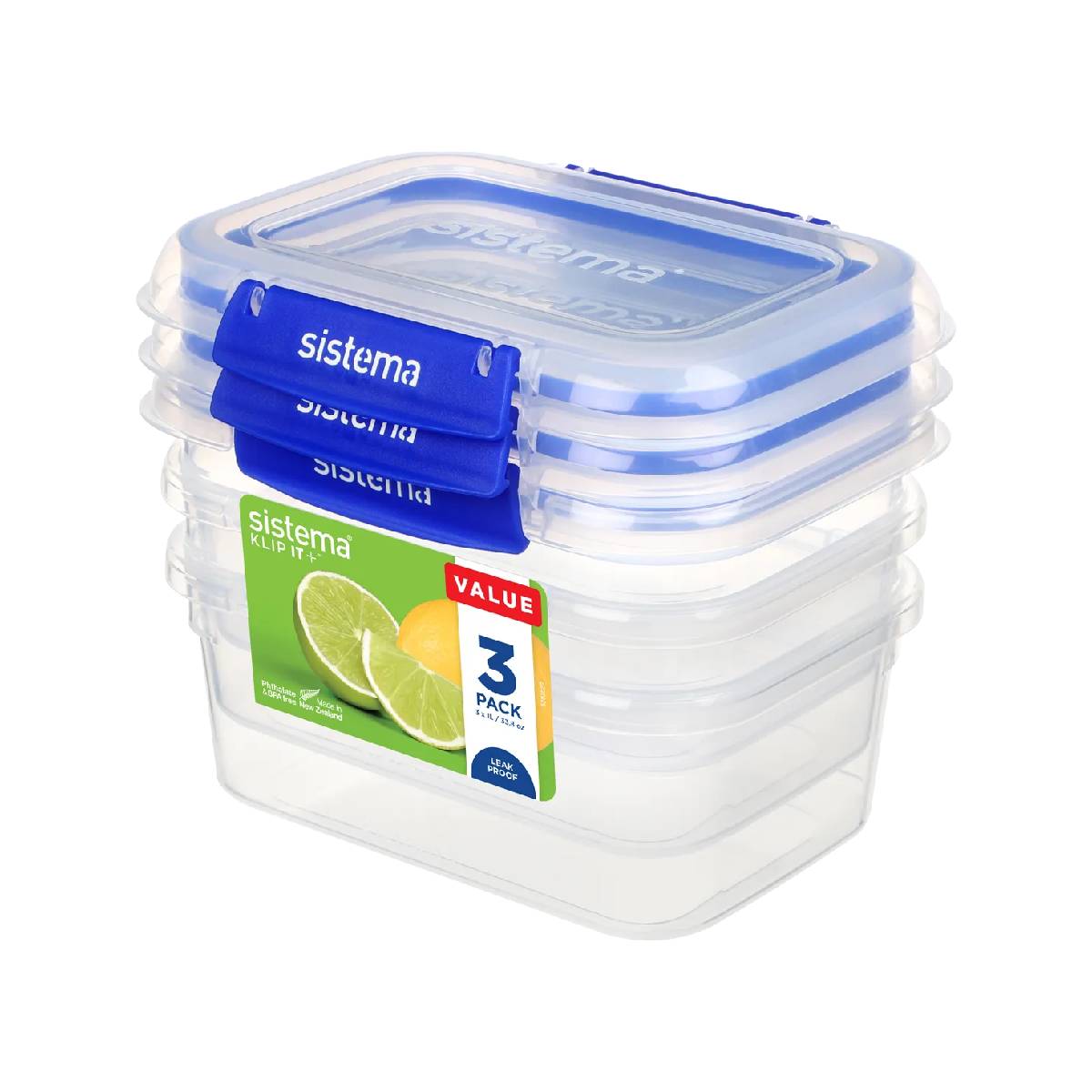 Pack recipientes herméticos Sistema Klip It+ 3x1 l
