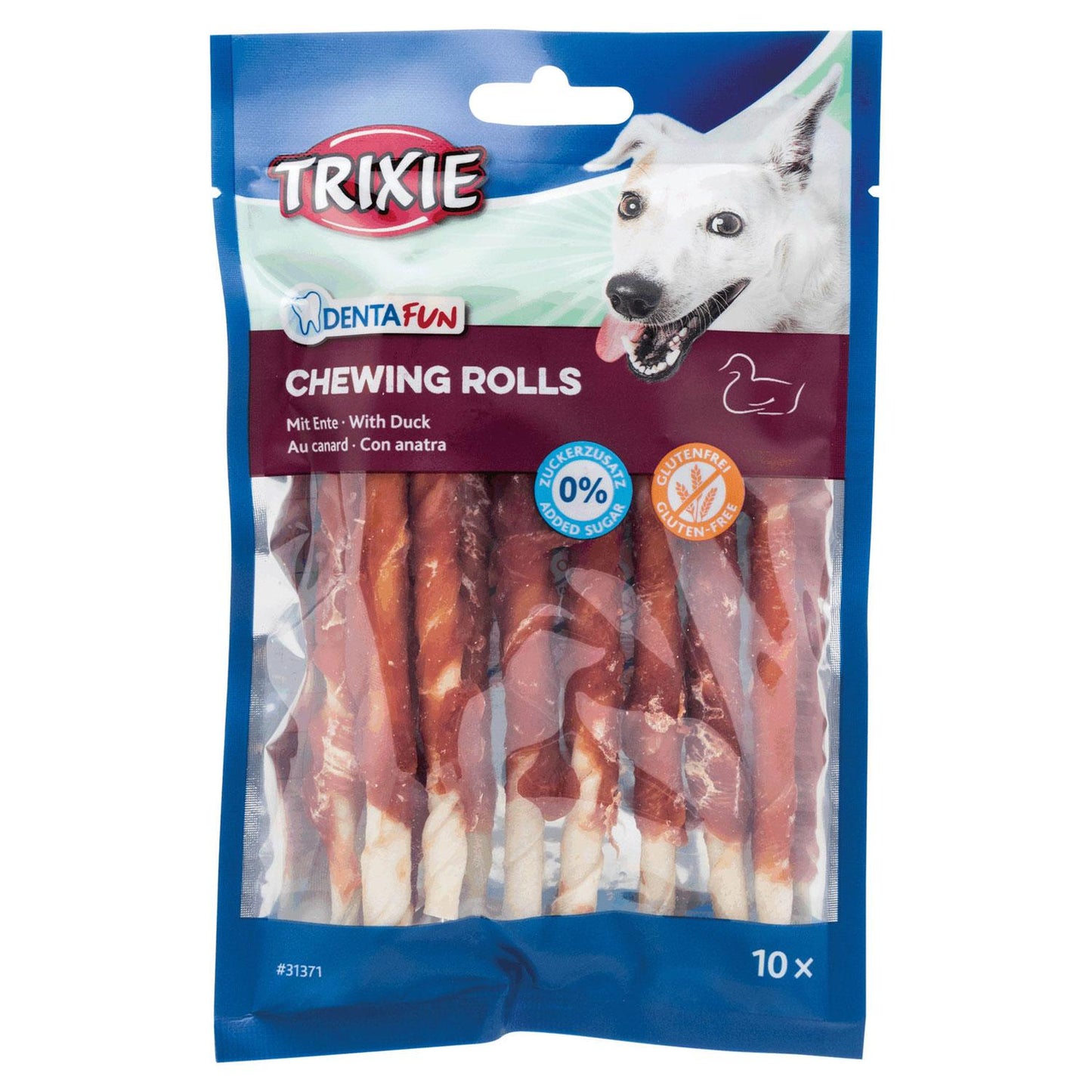 Trixie 10 Rollitos con Pato Denta Fun 12 cm
