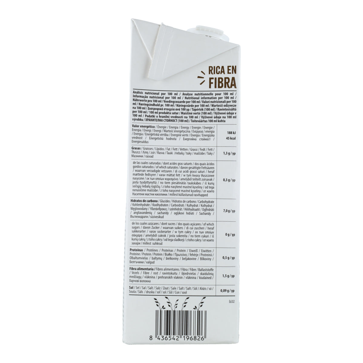 Boisson à l'avoine complète 0 % sucres Bio NaturGreen 1 L