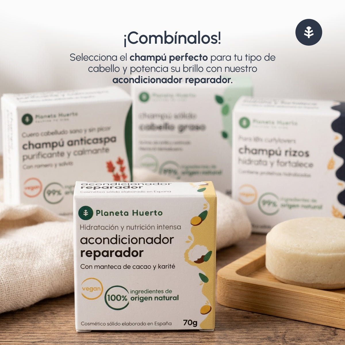 Curly Method Shampooing solide avec protéines hydrolysées Planeta Huerto 85 g