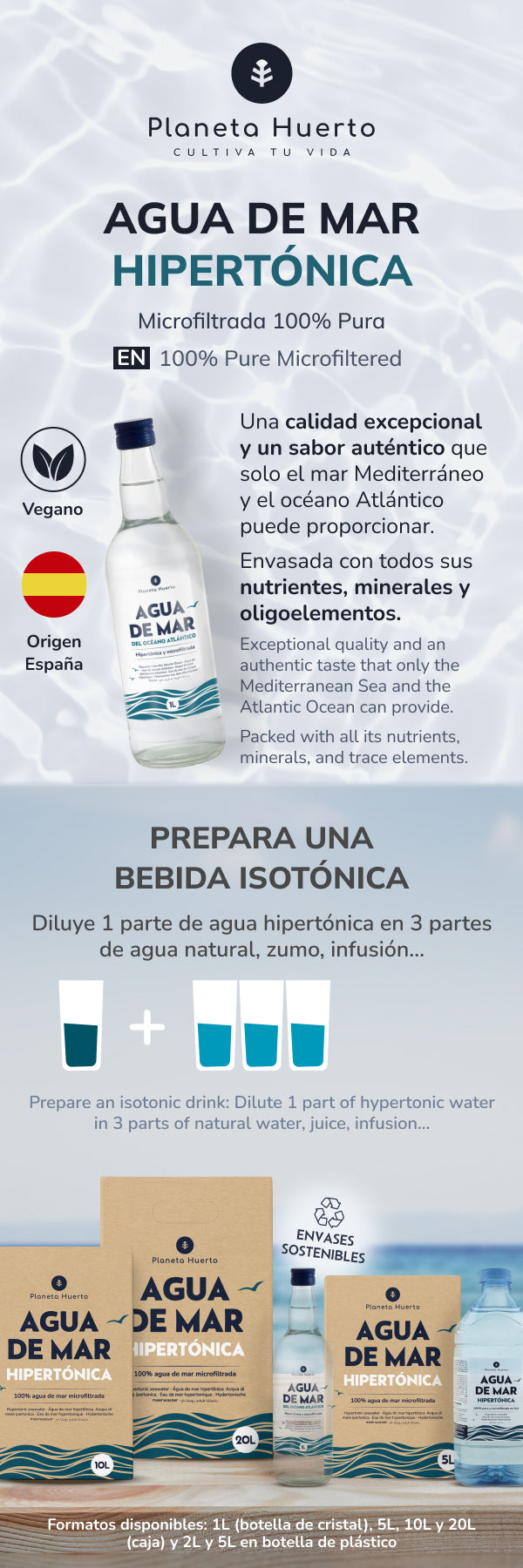 Planeta Huerto Eau de mer hypertonique 20 L