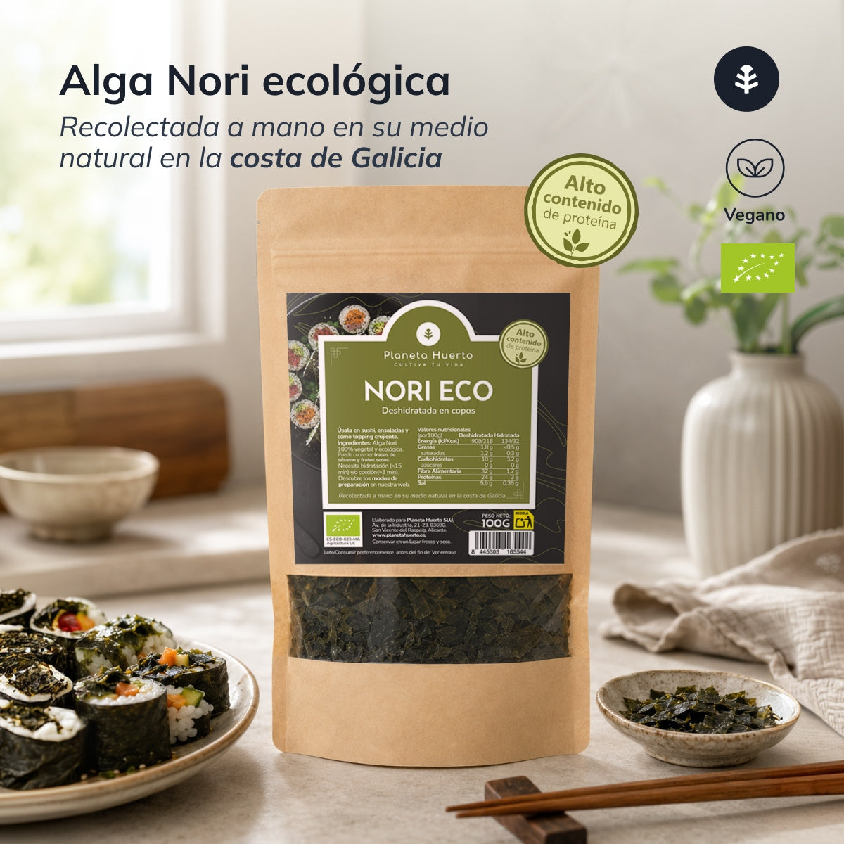 Flocons d'algues Nori ECO Planeta Huerto 100 g