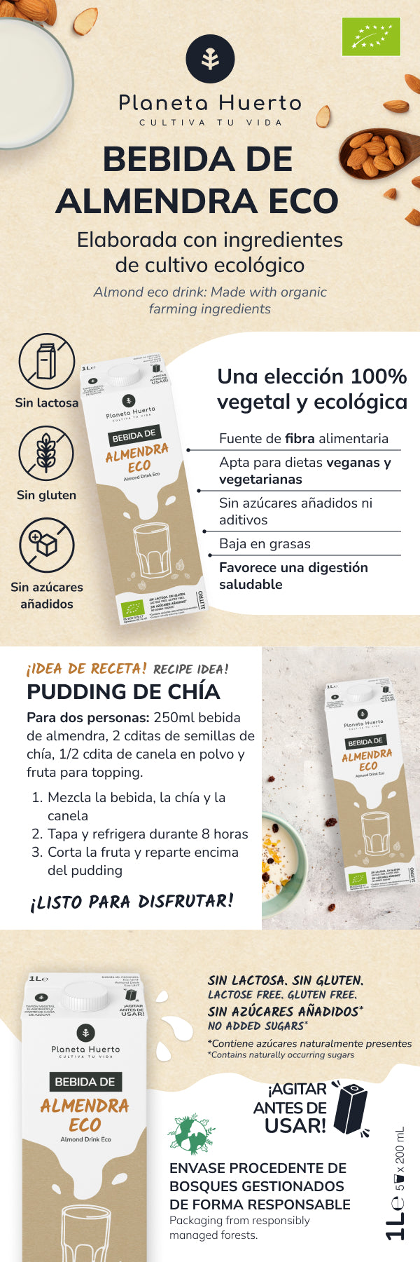 Planet Orchard Eco Almond Drink 1L