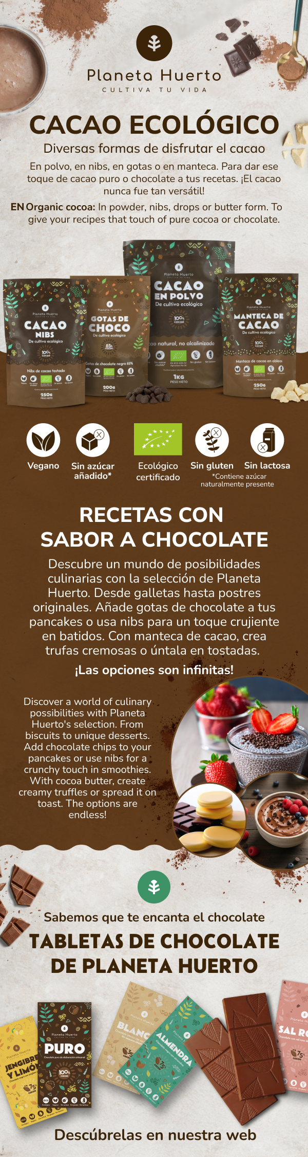 Fibres de cacao ECO Planeta Huerto 250 g