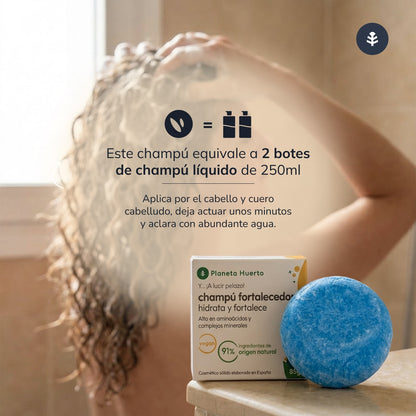 Shampooing fortifiant solide aux acides aminés Planeta Huerto 85 g
