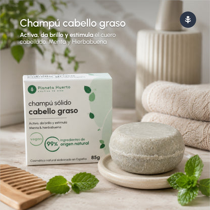 Planeta Huerto Shampooing solide à la menthe poivrée 85 g
