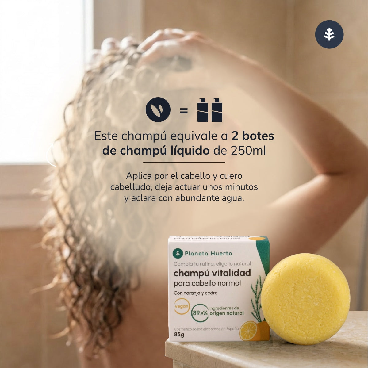 Planeta Huerto Shampooing à l'orange et au cèdre pour cheveux normaux 85 g