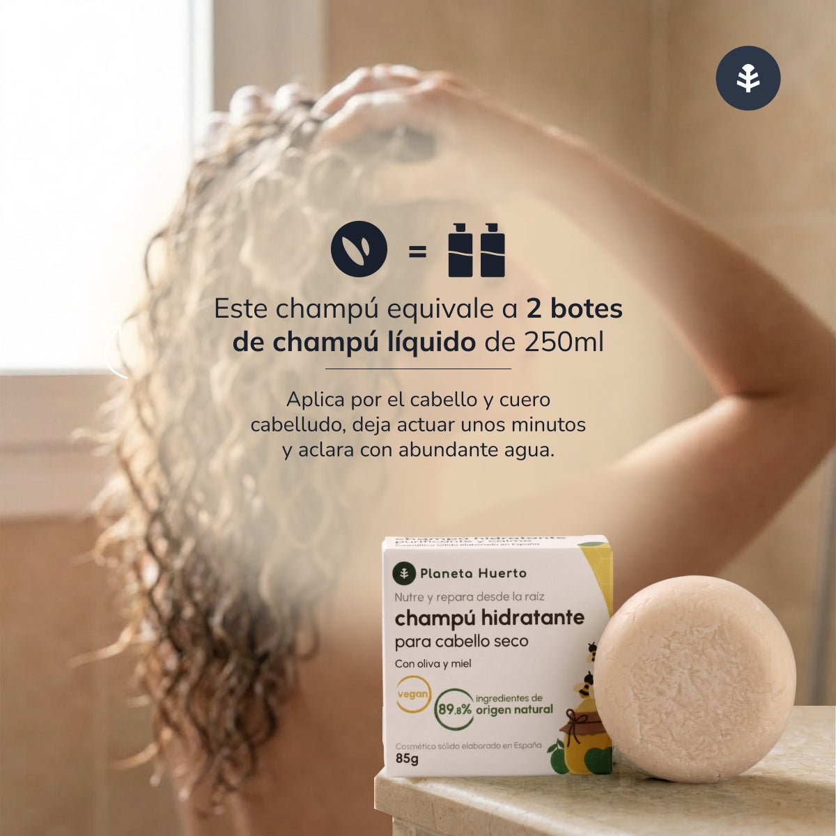 Planeta Huerto Olive & Honey Moisturising Solid Shampoo 85 gr