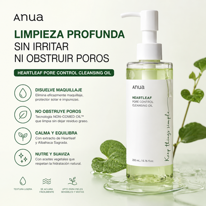 Démaquillant Facial Heartleaf Pore Control Cleansing Oil Anua 200 ml
