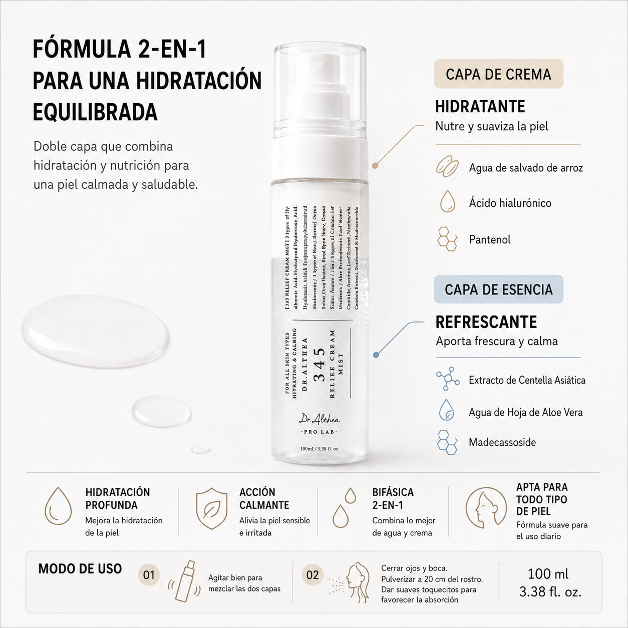 Brume faciale 345 Relief Cream Mist Dr. Althea 100 ml