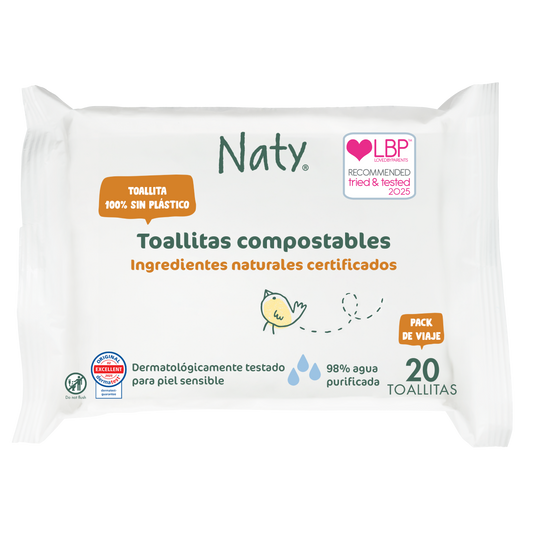 Lingettes format voyage Naty 20 unités