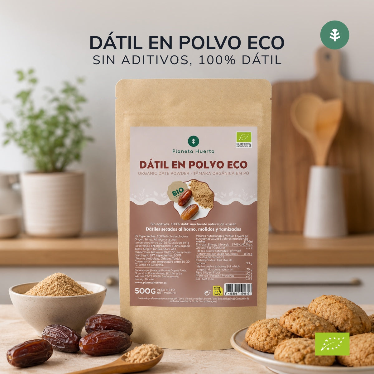 Dattes en poudre Planeta Huerto 500 g