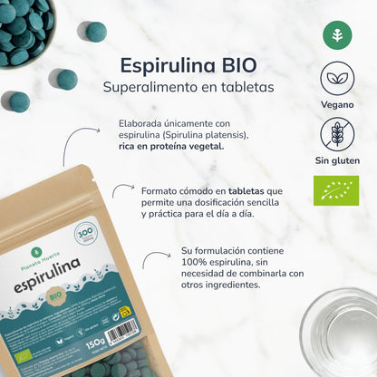 Spiruline Bio 500mg Planet Orchard 300 comprimés