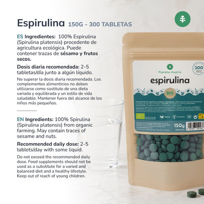 Spiruline Bio 500mg Planet Orchard 300 comprimés