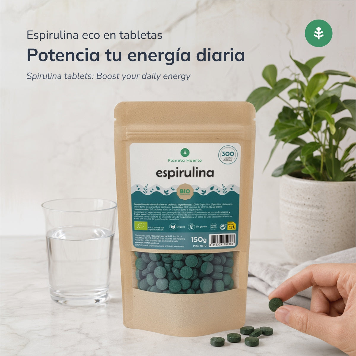 Spiruline Bio 500mg Planet Orchard 300 comprimés