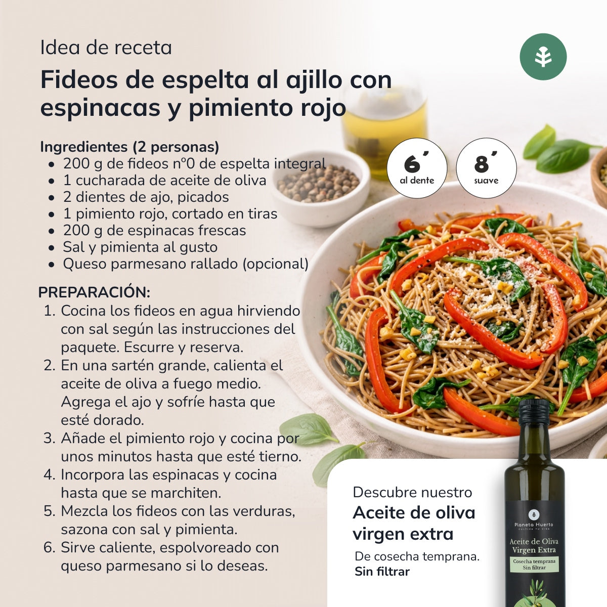 Nouilles d'épeautre complet nº0 ECO Planeta Huerto 500gr