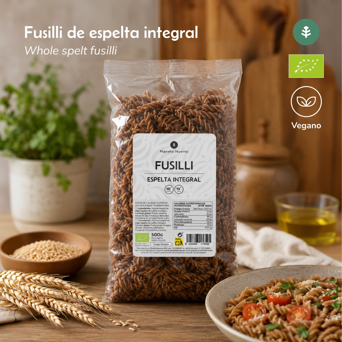 Fusilli d'épeautre complet BIO Planeta Huerto 500g