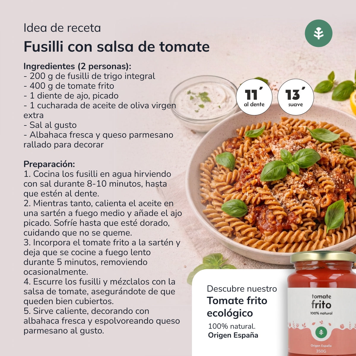 Fussilli de blé entier ECO Planeta Huerto 500gr