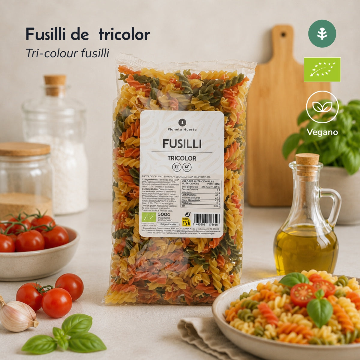 Fusilli tricolores ECO Planeta Huerto 5 kg