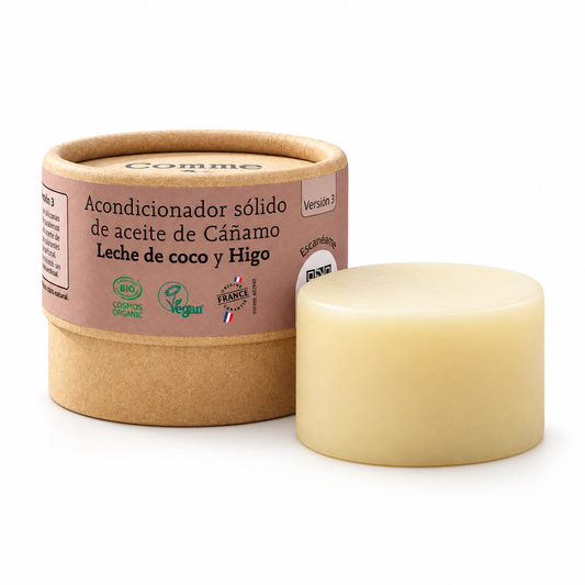 Après-shampoing solide à l'huile de chanvre Figue et Lait de Coco Comme Avant 45 g