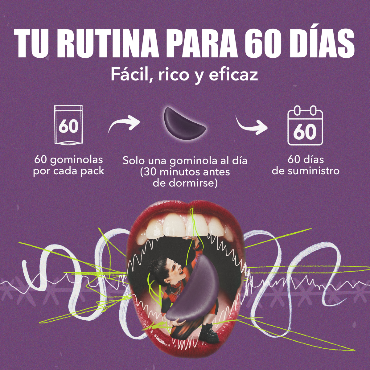 Gummies Sommeil Réparateur avec Mélatonine et Lavande JOY+ 60 unités