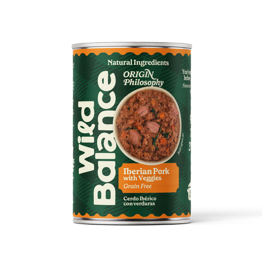 Boîte de porc et légumes BARF pour chiens Wild Balance 400 g