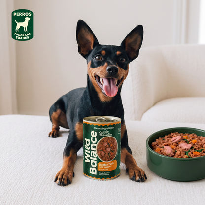 Boîte de porc et légumes BARF pour chiens Wild Balance 400 g