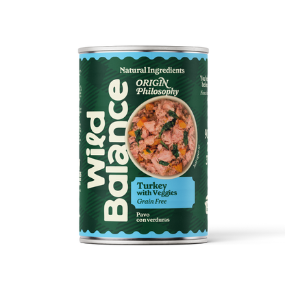 Menu complet BARF à la dinde pour chiens, Wild Balance, 400 g