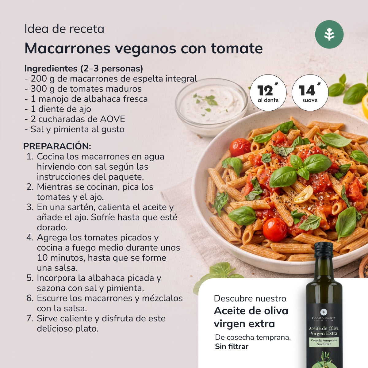 Macaronis à l'épeautre complet ECO Planeta Huerto 500gr