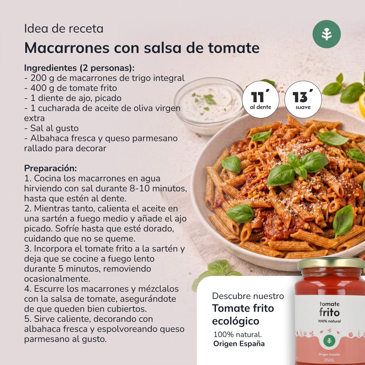 Macaroni de blé entier ECO Planeta Huerto 500gr