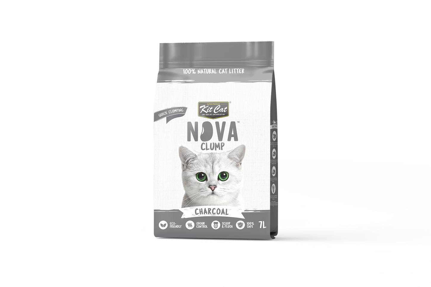 Kit Cat Arena Eco SoyaClump - Charcoal 7 L Litière pour chat