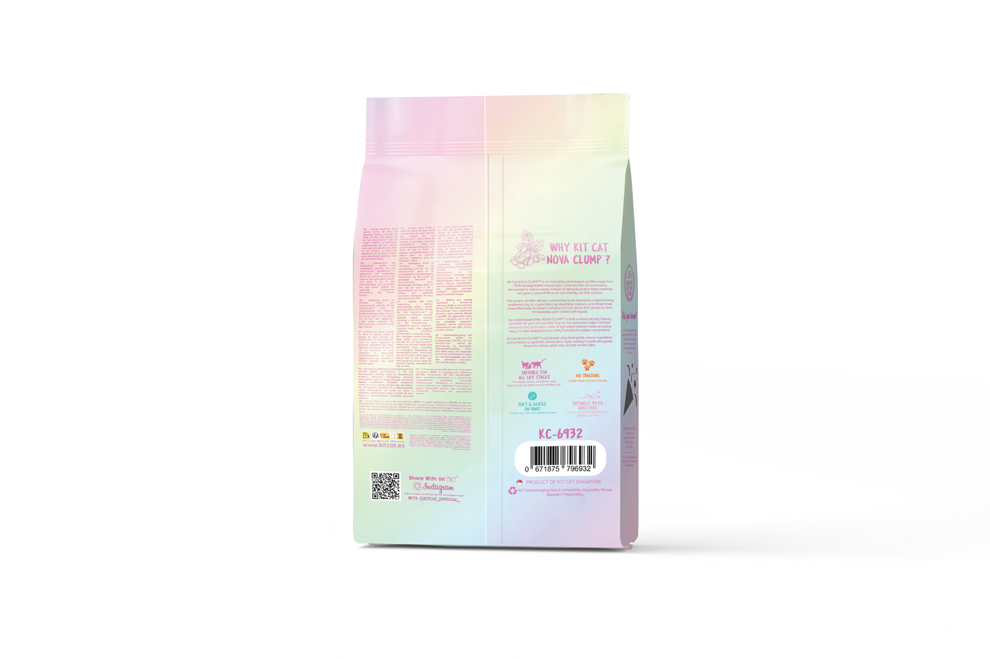 Kit Cat Arena Eco SoyaClump - Confetti 7 L Litière pour chat