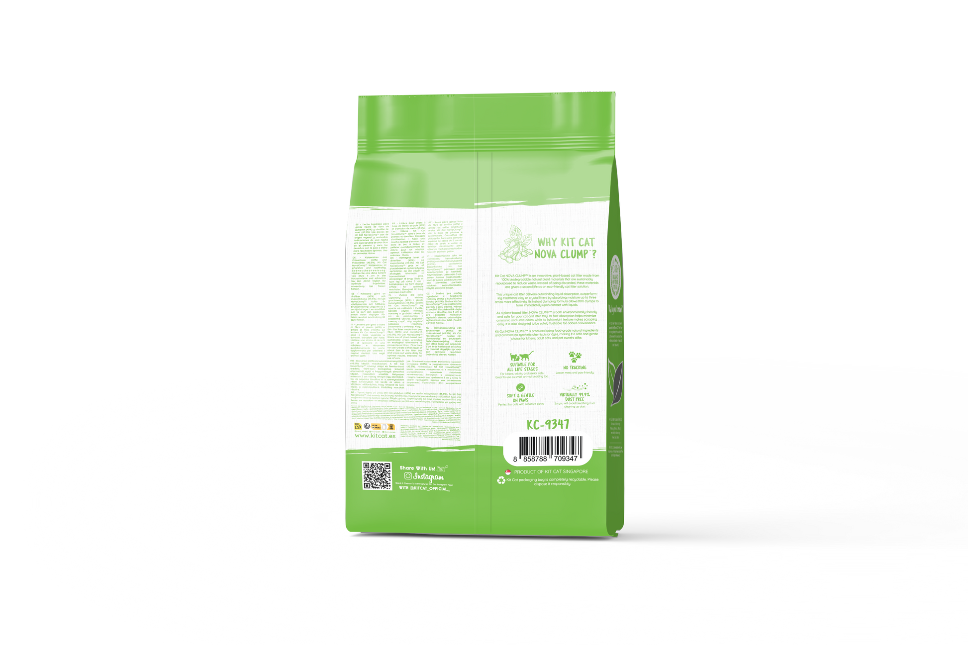 Kit Cat Arena Eco SoyaClump - Green Tea 7 L Litière pour chat