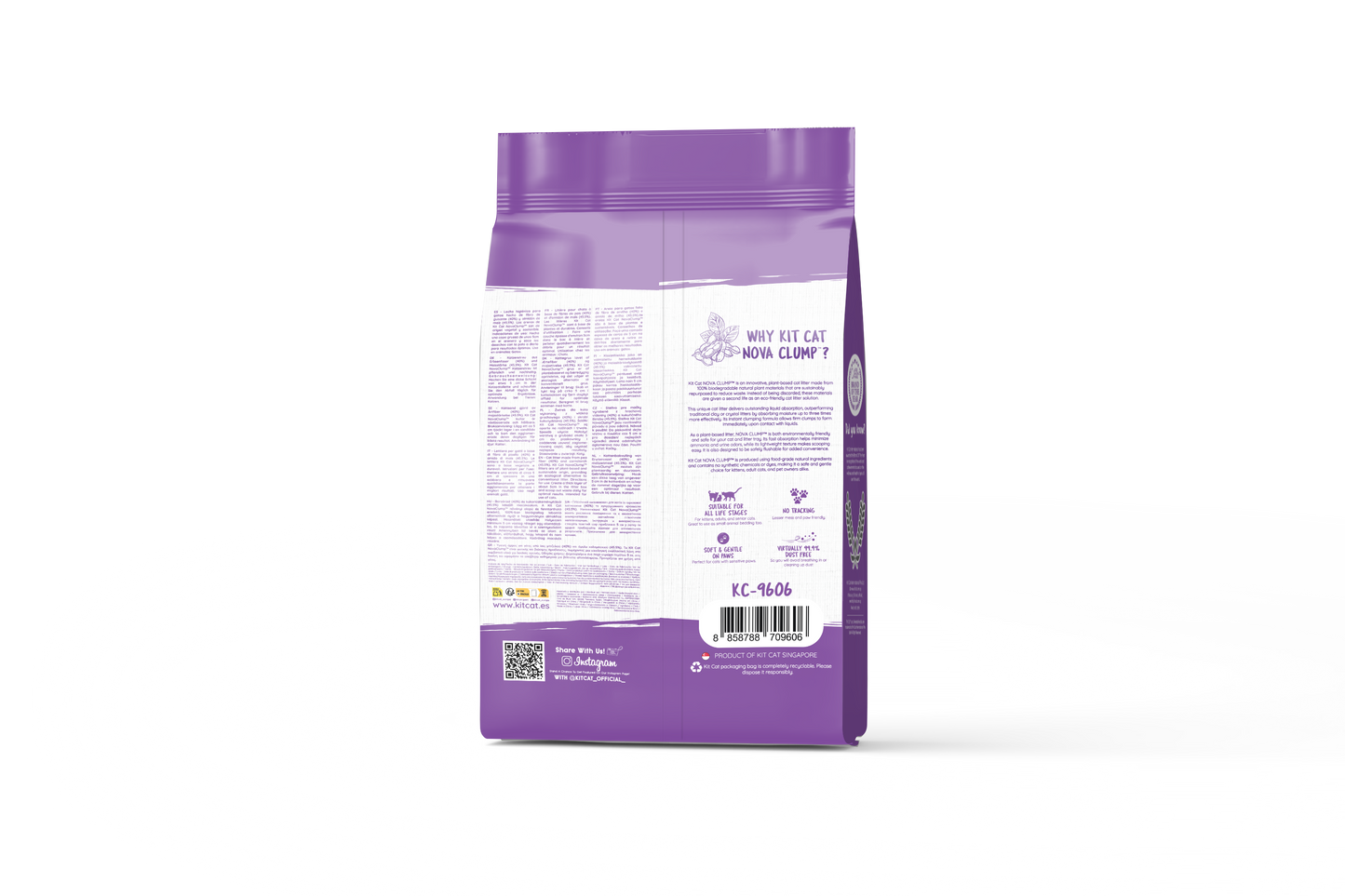 Kit Cat Arena Eco SoyaClump - Lavender 7 L Litière pour chat