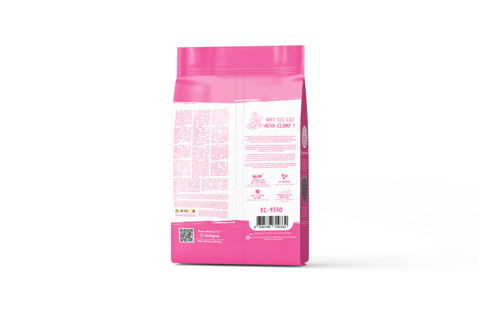 Kit Cat Arena Eco SoyaClump - Strawberry 7 L Litière pour chat