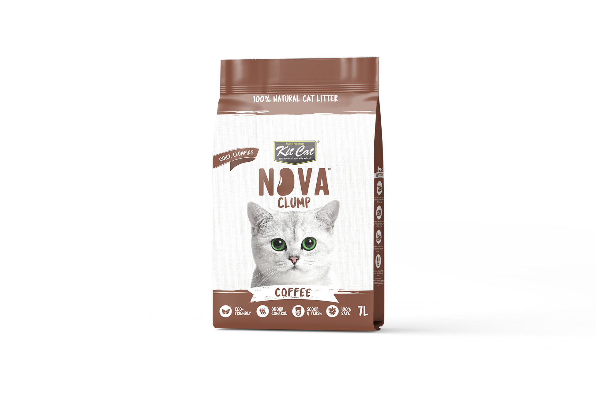 Kit Cat Arena Eco SoyaClump - Coffee 7 L Litière pour chat