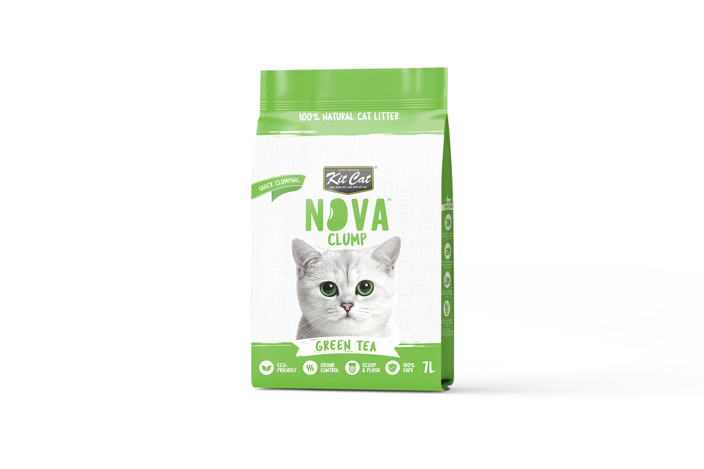 Kit Cat Arena Eco SoyaClump - Green Tea 7 L Litière pour chat
