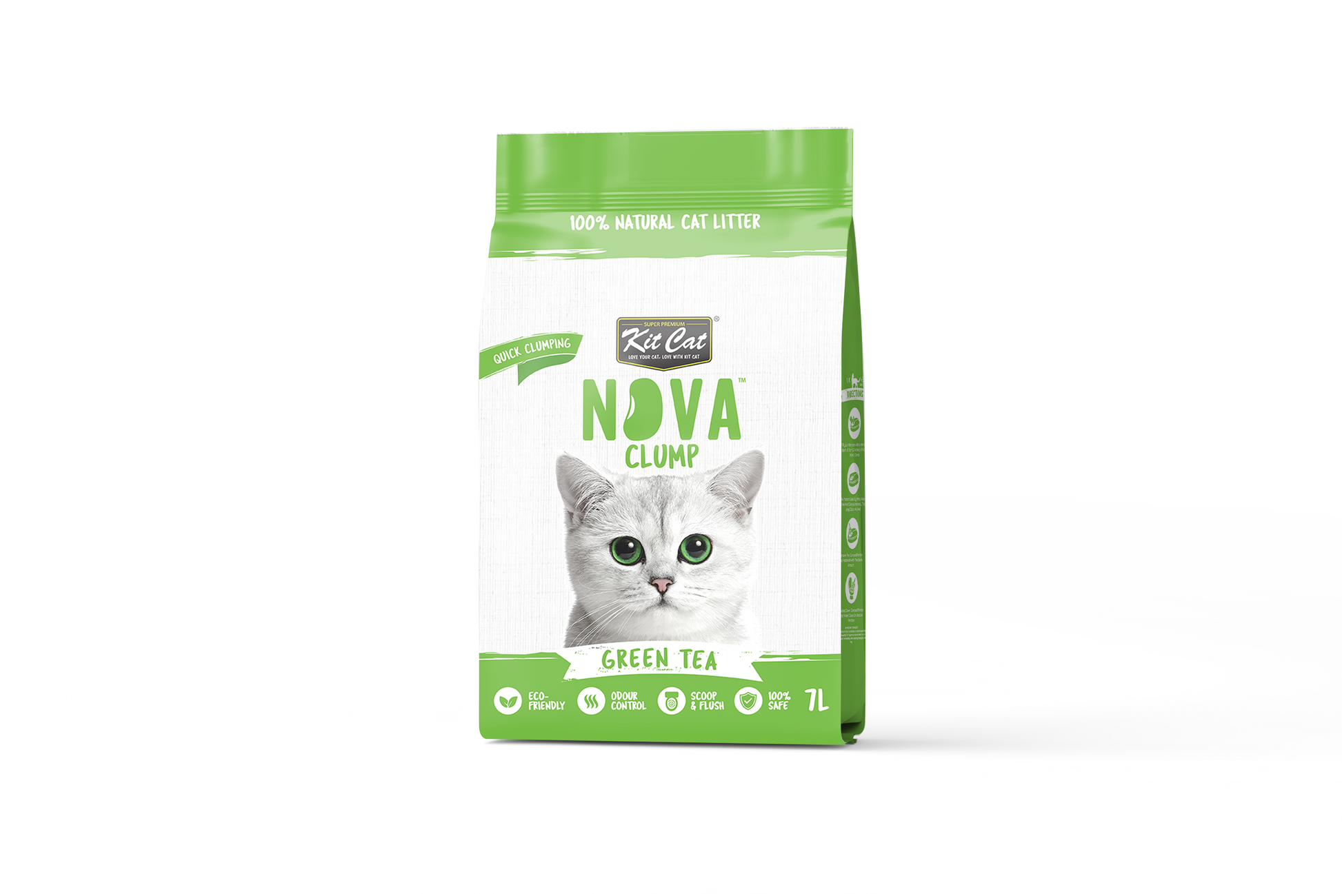 Kit Cat Arena Eco SoyaClump - Green Tea 7 L Litière pour chat